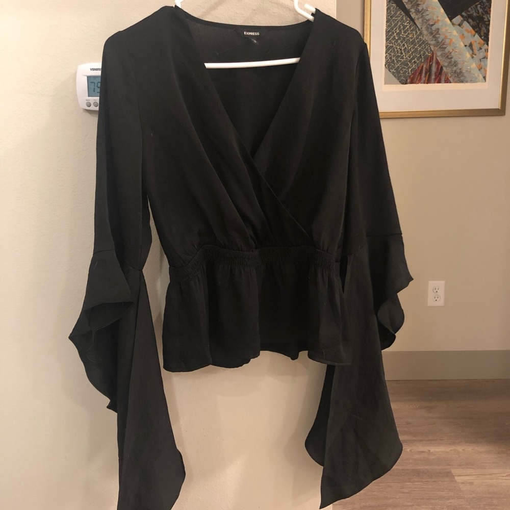 Express silky peplum top